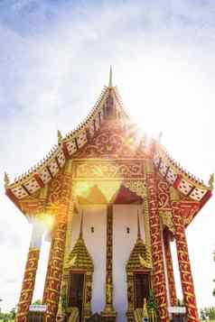泰国寺庙艺术信仰蓝色的天空泰国