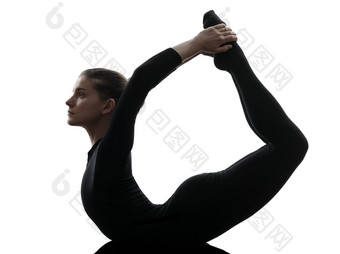 女人锻炼体操瑜伽Urdhva达努<strong>拉萨</strong>那向上弓