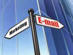 市场营销概念电子邮件市场营销建筑背景