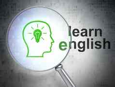 教育概念头灯泡学习英语