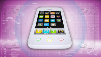 白色智能手机高科技粉红色的背景