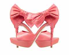 晚上粉红色的鞋子弓高非常拼贴画