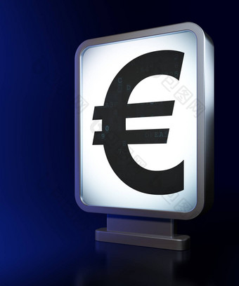 货币概念欧元广告牌背景