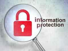 保护概念关闭挂锁信息保护光学玻璃