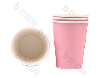 粉红色的纸咖啡杯