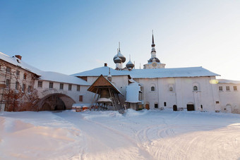 索洛夫斯基修道院冬天俄罗斯