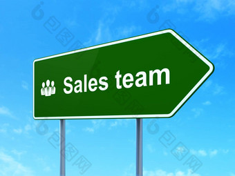 广告概念销售团队业务人路标志背景