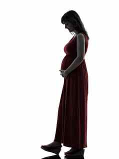 怀孕了女人完整的长度轮廓