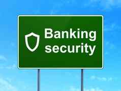 保护概念银行安全波状外形的盾路标志背景