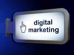 市场营销概念数字市场营销鼠标光标广告牌背景