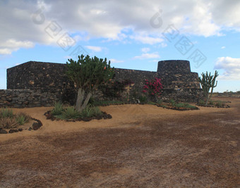 古老的城堡庆fuste金丝雀岛Fuerteventura