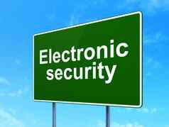 安全概念电子安全路标志背景