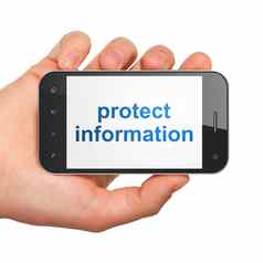 保护概念保护信息智能手机