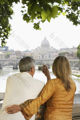 夫妇桥拍摄大教堂罗马意大利回来视图