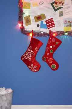 圣诞节长袜装饰挂墙