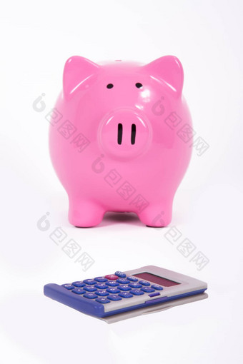 粉红色的小猪银行计算器