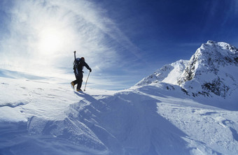 滑雪徒步旅行山峰会