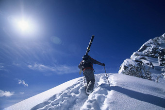 滑雪徒步旅行山峰会