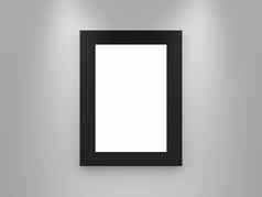 空白画廊框架黑色的边境