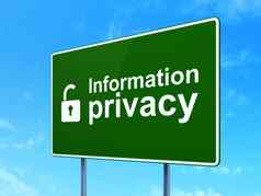 隐私概念信息隐私打开挂锁路标志背景