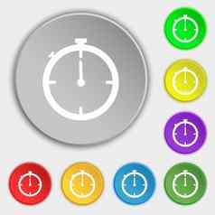 小时标志图标秒表象征符号平按钮