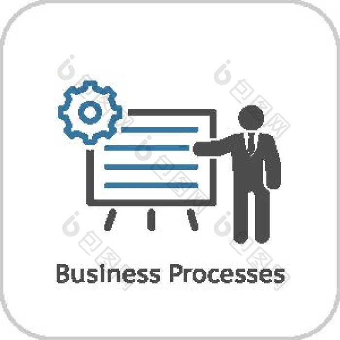 业务流程图标平png下载-包图网