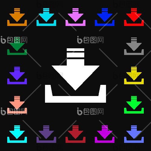 恢复图标标志很多色彩斑斓的符号向量png下载-包图网