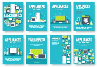 首页电器卡片集电子产品模板佛罗伊尔杂志海报书封面横幅设备信息图表概念背景布局插图模板页面排版图片