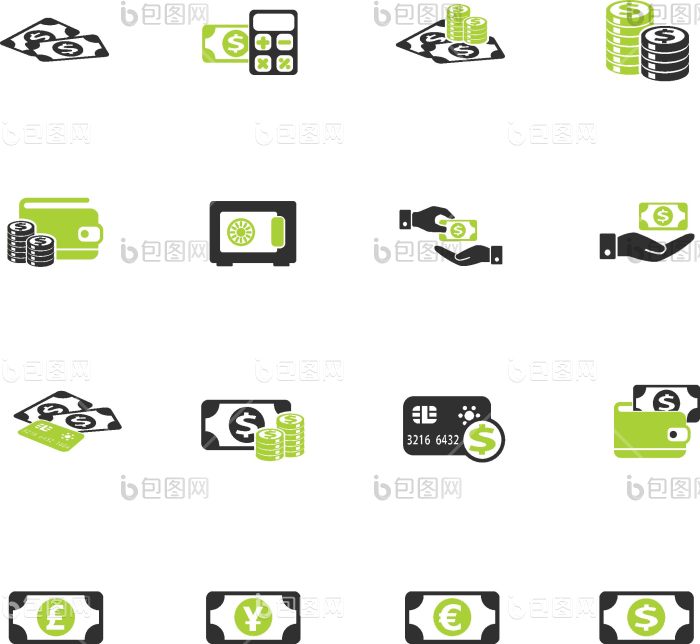 钱符号图标集png下载-包图网