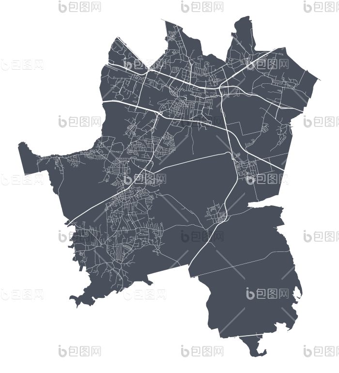 地图详细的地图城市街道城市景观向量png下载-包图网