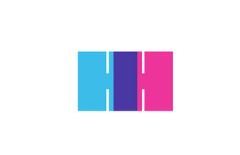 分割的信标志图标公司蓝色的粉红色的字母设计企业业务图片