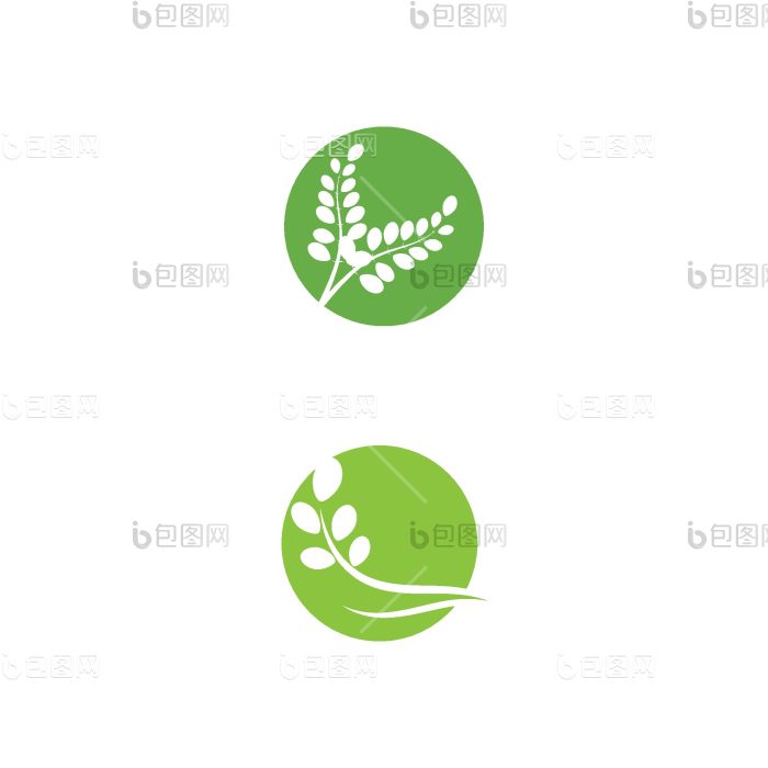 辣木属叶标志模板向量png下载-包图网
