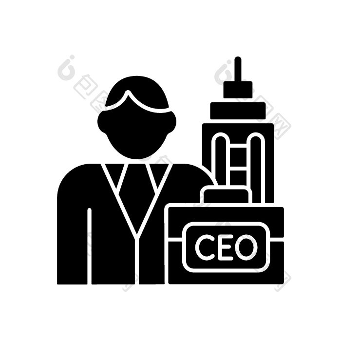 首席执行的字形图标png下载-包图网
