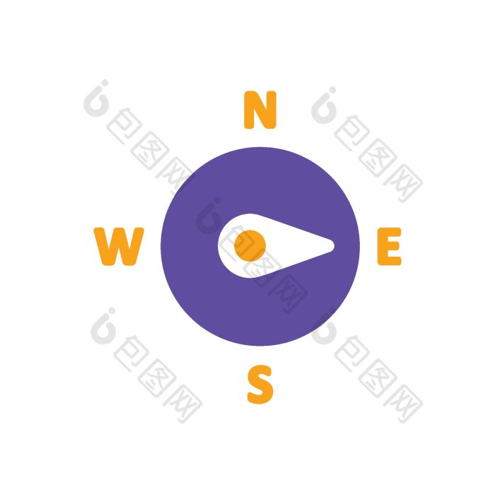 指南针风玫瑰字形图标方向东png下载-包图网