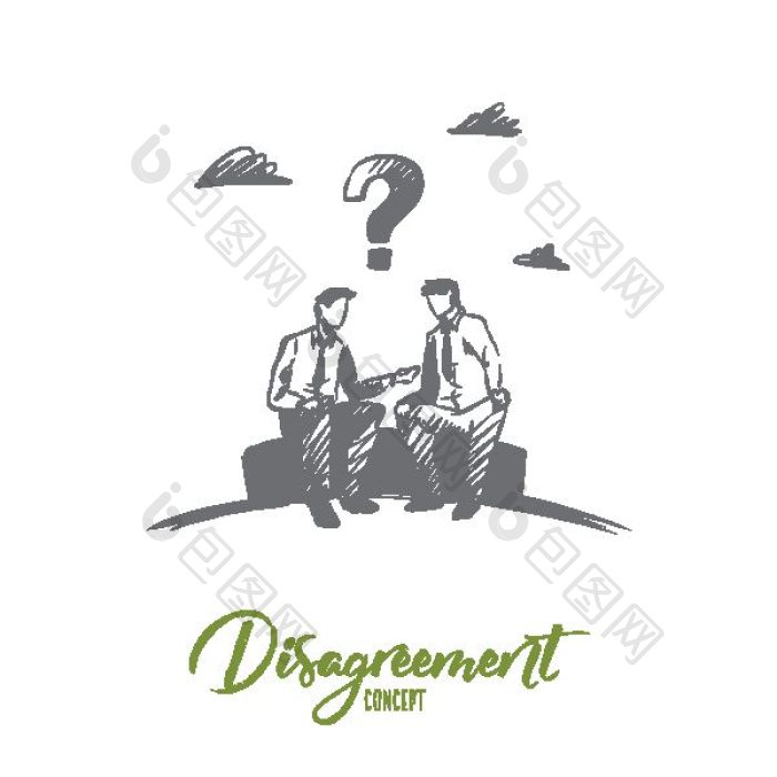 分歧业务人冲突手画孤立的向量png下载-包图网