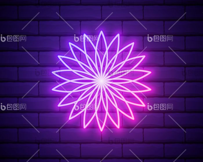 花粉的发光的霓虹灯图标发光的标志标志png下载-包图网