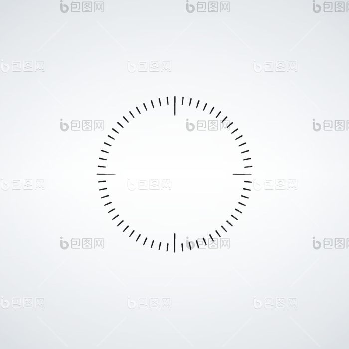 时钟脸空白小时刻度盘破折号马克分钟小时股png下载-包图网