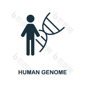 人类基因组图标单色标志生物工程集合有创意的人类基因组图标插图网络设计infographics图片