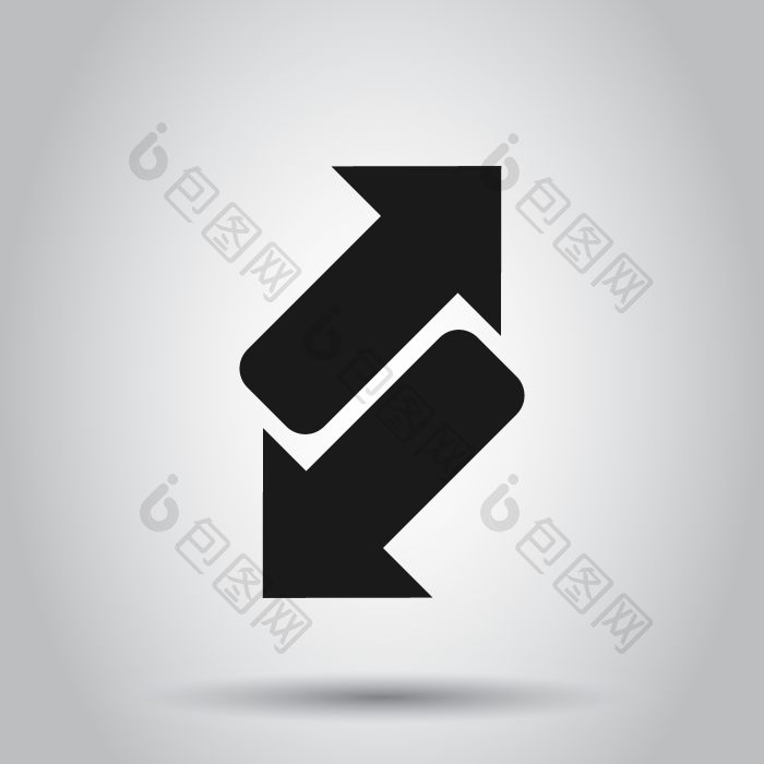 反向箭头标志图标平刷新向量插图背png下载-包图网