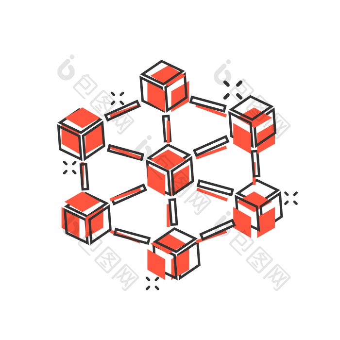 向量区块链技术图标密码学多维png下载-包图网