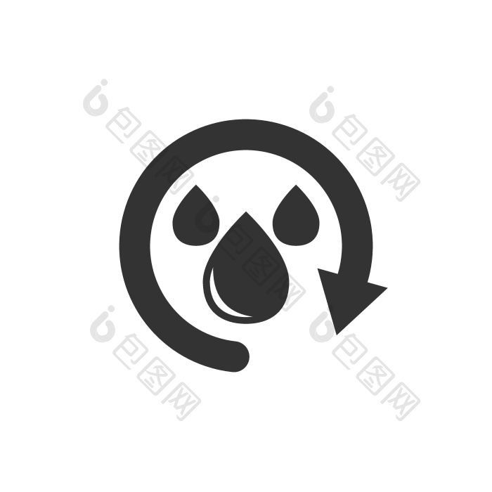 水下降图标平团回收向量插图孤立的png下载-包图网