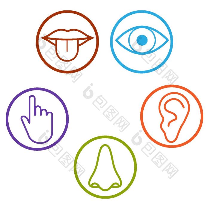 人类感官图标向量插图平png下载-包图网