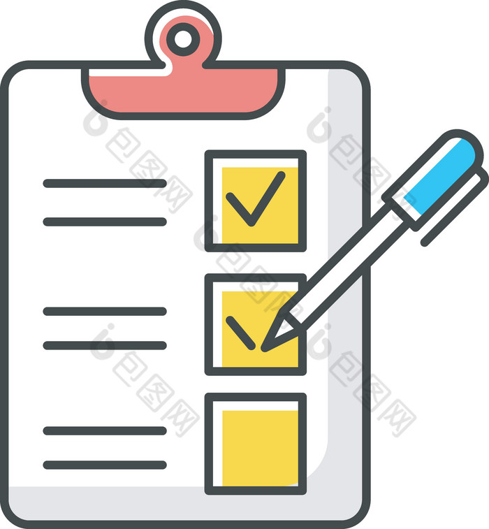 调查问卷调查形式颜色图标检查表客户服务评png下载-包图网