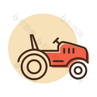 拖拉机向量图标农民机图片
