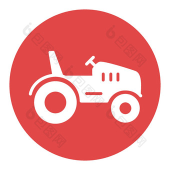 拖拉机向量字形图标农民机图片