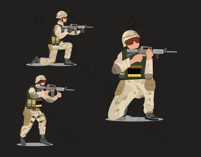 步兵战士图标拍摄手势草图png下载-包图网
