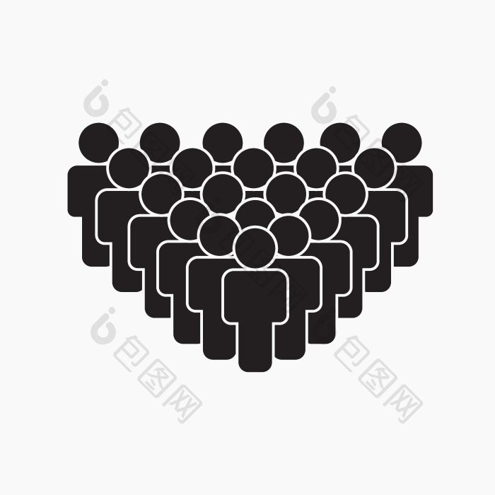 大团队领袖图标人群地平线溶解人群的角度来png下载-包图网