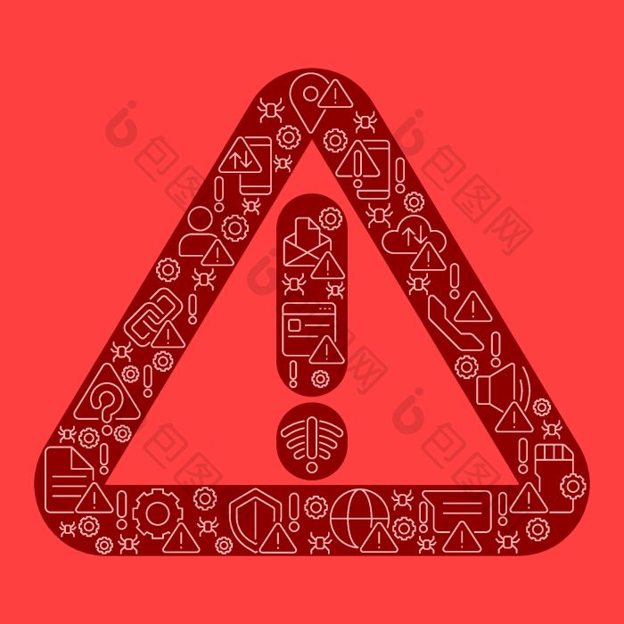 警告错误信号形状的填满可编辑的线性图png下载-包图网