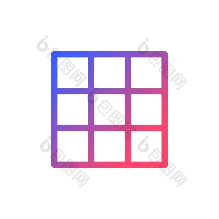 规则三分之二网格像素完美的梯度线性图标png下载-包图网