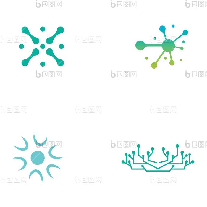 神经元标志神经细胞标志向量插图模板png下载-包图网